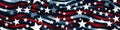 seamless pattern with American US flag of America USA with stars and stripes on white blue red background Royalty Free Stock Photo