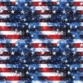 seamless pattern with American US flag of America USA with stars and stripes on white blue red background with grunge Royalty Free Stock Photo