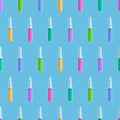 Seamless pattern from ampoules with colored liquid inside