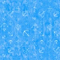 Seamless pattern anchor with marble blue abstract background Royalty Free Stock Photo