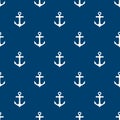 Seamless pattern with anchors. Vector illustration.