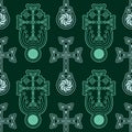 Seamless pattern with ancient Armenian symbol Khachkar. Armenian cross stone Royalty Free Stock Photo