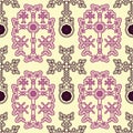 Seamless pattern with ancient Armenian symbol Khachkar. Armenian cross stone Royalty Free Stock Photo