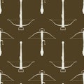 Seamless pattern with ancient Crossbows