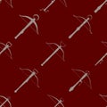 Seamless pattern with ancient Crossbows Royalty Free Stock Photo