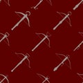 Seamless pattern with ancient Crossbows