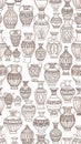 Seamless Pattern of Ancient Greek Amphorae and Vases Royalty Free Stock Photo