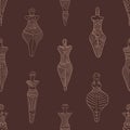 Seamless pattern with ancient ritual anthropomorphic symbol from CucuteniÃ¢â¬âTrypillia culture Royalty Free Stock Photo