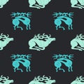 Seamless pattern with ancient Scythian art and animal motifs