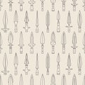 Seamless pattern with ancient spearheads Royalty Free Stock Photo