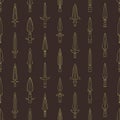Seamless pattern with ancient spearheads Royalty Free Stock Photo