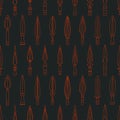 Seamless pattern with ancient spearheads Royalty Free Stock Photo