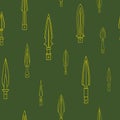 Seamless pattern with ancient spearheads Royalty Free Stock Photo