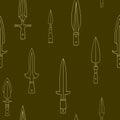 Seamless pattern with ancient spearheads Royalty Free Stock Photo