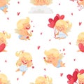 Seamless pattern Angels valentines day Royalty Free Stock Photo