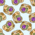 Seamless pattern with animal cells