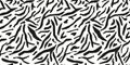 Seamless pattern animal rough striped on white background. Monochrome fur wild animals tiger or zebra Royalty Free Stock Photo