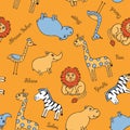 Seamless pattern animal Safari