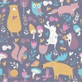 Seamless pattern with animals