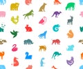 Seamless pattern with Animals logos Royalty Free Stock Photo