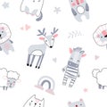 Seamless pattern with animals