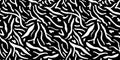 Seamless pattern animals striped on black background. Monochrome fur wild animals tiger or zebra Royalty Free Stock Photo