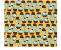 Seamless pattern of appetizing cupcakes with cream Royalty Free Stock Photo