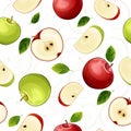 Seamless pattern with apple fruits.