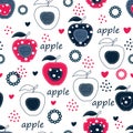 Seamless pattern with apples Royalty Free Stock Photo
