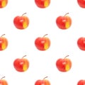 Seamless pattern apples isolated on a white background