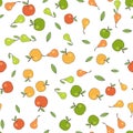 Seamless Pattern with Apples Pears and Leaves Royalty Free Stock Photo