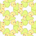 Seamless pattern with apples and pears in the section. vector il Royalty Free Stock Photo