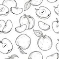 Seamless pattern with apples. Vector illustration plant