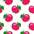 Seamless pattern. Apples on a white background. Royalty Free Stock Photo