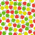 Seamless pattern with apples on a white background Royalty Free Stock Photo