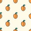 Seamless pattern with apricot. Vector illustration