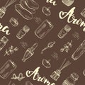 Seamless Pattern with aromatherapy accessories. Royalty Free Stock Photo