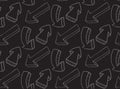 Seamless pattern with arrows of chalk