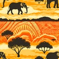 Seamless pattern art of Africa background Royalty Free Stock Photo