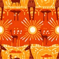Seamless pattern art of Africa background Royalty Free Stock Photo