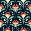 Seamless pattern in art nouveau style