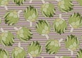 Seamless pattern with the artichoke symbol.