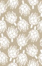 Seamless pattern with the artichoke symbol.