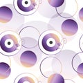 Seamless pattern with artistic purple evil eye illustration