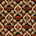 Seamless pattern of asian-inspired cultural motifs
