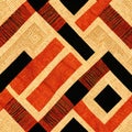 Seamless pattern of asian-inspired nature motifs Royalty Free Stock Photo