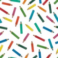 Seamless pattern of assorted colored pencils