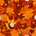 Seamless pattern with autumn chestnut leaves and c