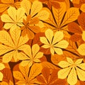 Seamless pattern with autumn chestnut leaves. Vect Royalty Free Stock Photo