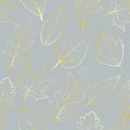 Seamless pattern of autumn the Golden leaves of the trees Royalty Free Stock Photo